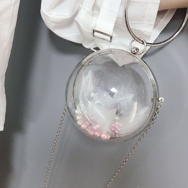 

Transparent bag female new handbag summer wild ball diagonal chain bag