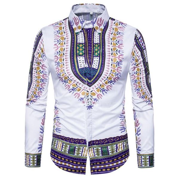 

African Traditional Dresses Real Sale 2017 Fashion Autumn And Winter New Printed Men's Long Sleeved Shirts African Men Clothing