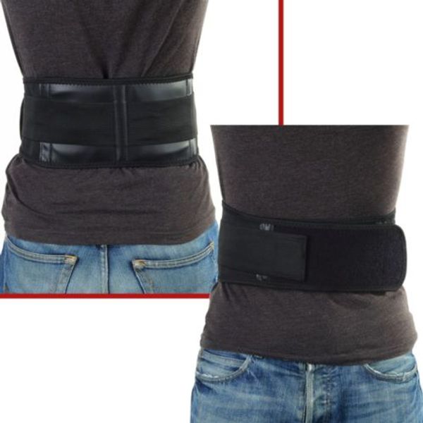 

adjustable back support 20 magnet lumbar brace belt pull strap lower, Black;brown