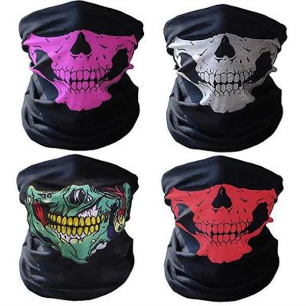 

fashion skull cycling face mask helmet for bicycle sport headband jungle games magic headscarf protective gear, Black