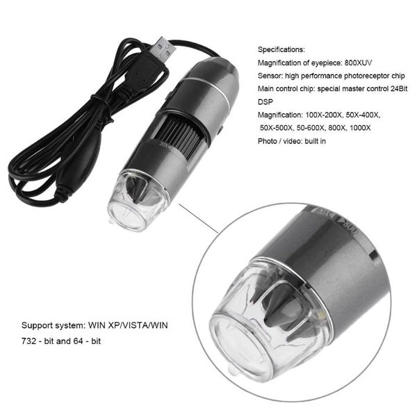 

8 led 800x u b digital micro cope endo cope zoom camera magnifier bracket holder for jewelry coin antique in pection