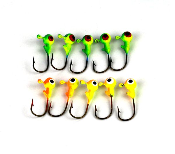 

20pcs 2.5cm - 1.75g mix lead round jigs head fishing lures baits hook fish tackle