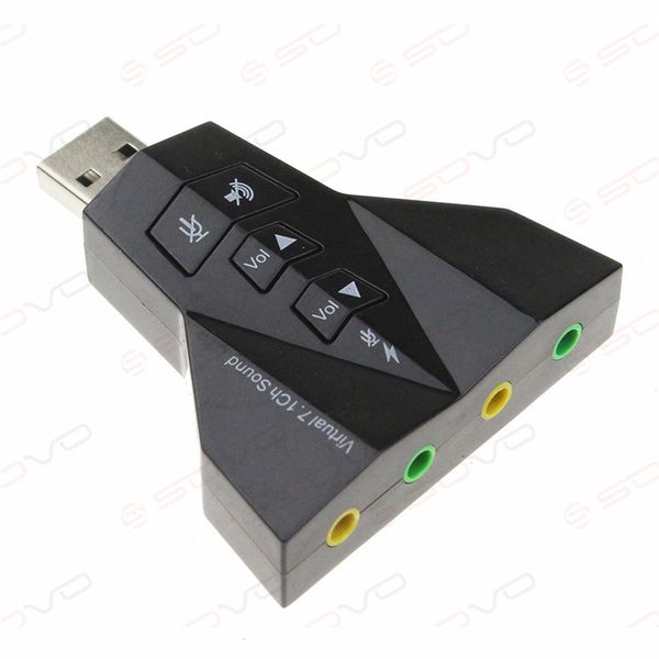 Heißer Verkauf 3D Externe USB Soundkarte 7,1 Kanal 5,1 Kanal Doppel Kopfhörer MIC Audio Adapter Für Windows Vista/XP/7/8 Linux