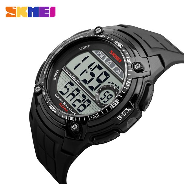 

2018 new skmei brand mens sport watch fashion electronic led digital watch cool men wristwatches relogio masculino, Slivery;brown