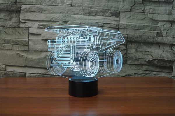 Motor Shape Acrylic USB 3D LED Table Lamp Touch Nightlight 7 Colors Change Light