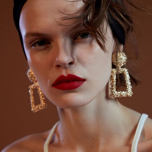 

jujia fashion punk gold metal dangle earrings for women statement jewelry geometric big drop earrings, Silver