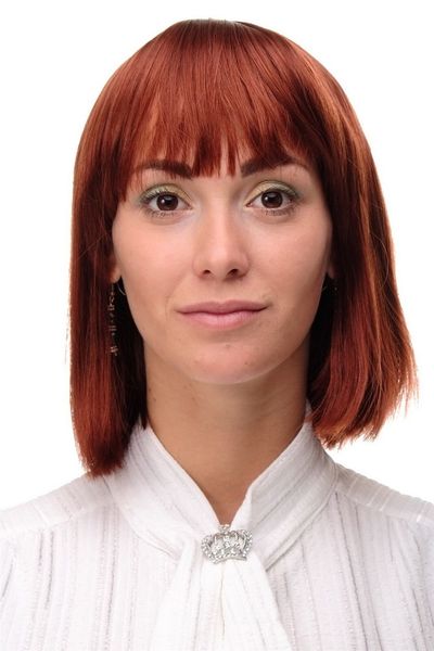 Parrucca sexy Page Long Bob con frangia rosso rame rosso capelli lisci 25 cm 7803-350