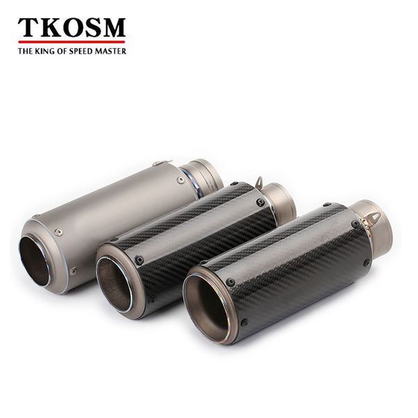 TKOSM Geändert 60mm 51mm Motorrad Titan Legierung Carbon Faser Auspuff Schalldämpfer Motorrad SC Laser Aufkleber S1000RR CBR1000