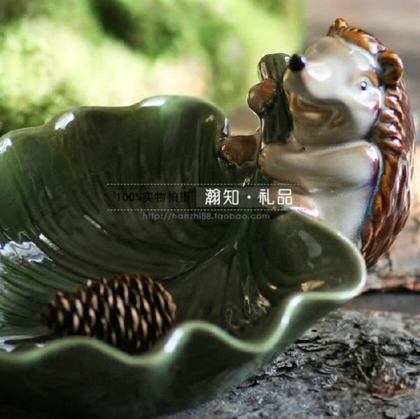 Compre Ceramica Cenicero Erizo Decoracion Del Hogar Almacenamiento