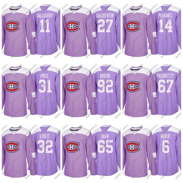 

Youth Montreal Canadiens 2018 Fights Cancer Jonathan Drouin Max Pacioretty Carey Price Brendan Gallagher Weber Shaw Benn King Hockey Jerseys