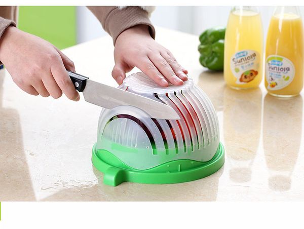 

60 second salad cutter bowl maker bowleasy salad fruit vegetable washer and cutter creative kitchen tools