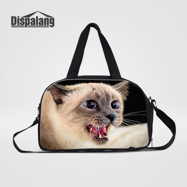 

dispalang cat 3d печать дорожная сумка большая емкость багажная сумка женщины мужчины выходные плечи унисекс путешествие сумки