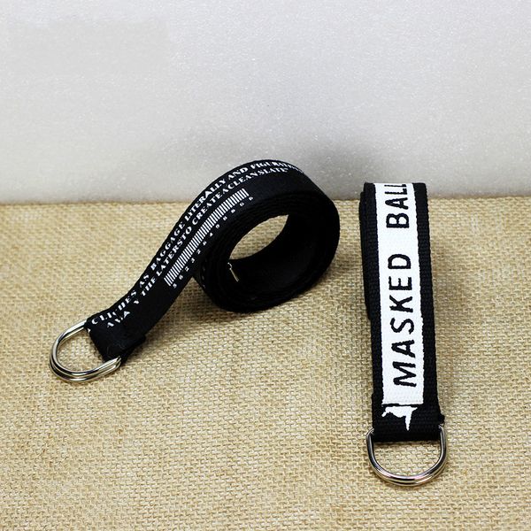 

fashion new harajuku canvas belt printing letter d ring double buckle casual all-match jeans belt 130 cm, Black;brown