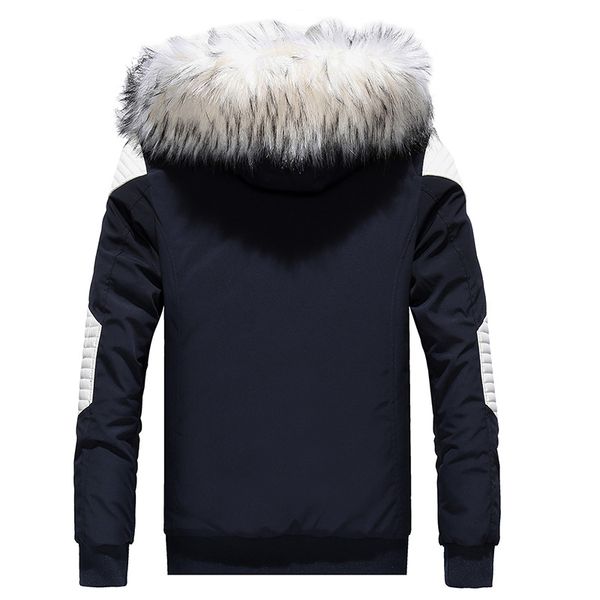 

collar winter men jackets hombre fur new thick warm jacket coats men cotton-padded parkas parka windbreaker outwear casual vkiht, Black