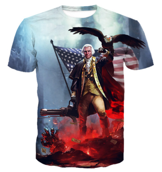 

new arrival men/women war style eagle 3d printed t-shirt summe fashion hip hop casual t-shirt u387, White;black