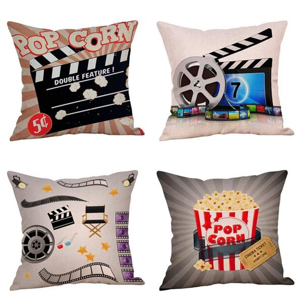 

Кинотеатр Кино Персонализированные Хлопок Белье Площади Мешковины Декоративные