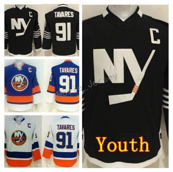 

Youth John Tavares Jersey 91 Kids New York Islanders Ice Hockey Jerseys Children Home Blue Alternate Black White For Sport Fans