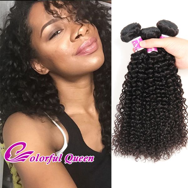 Crochet Braid Brazilian Kinky Curly Human Hair Weft 3 Bundles 100