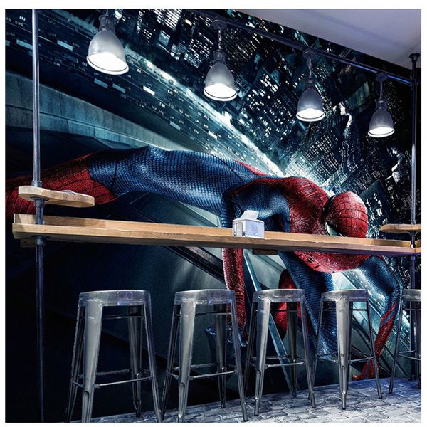 3d Marvel Movie Avengers Mural Spiderman 5d Wallpapers Kids Room