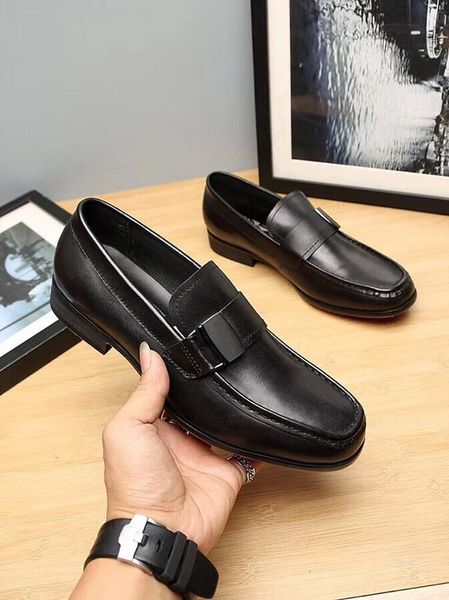 

original box,new style mens dress business casual walk shoes,oxfords office real leather shoes size 38-45, Black