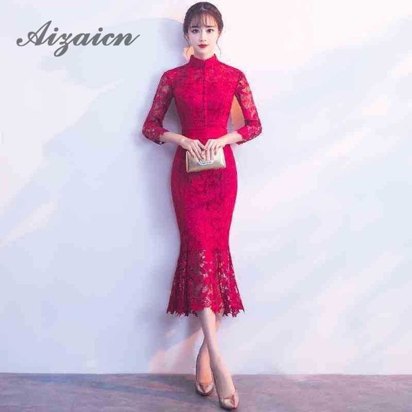 

bride traditions 2018 fashion chinese dress cheongsam traditional evening gown red mermaid wedding qipao dresses casual