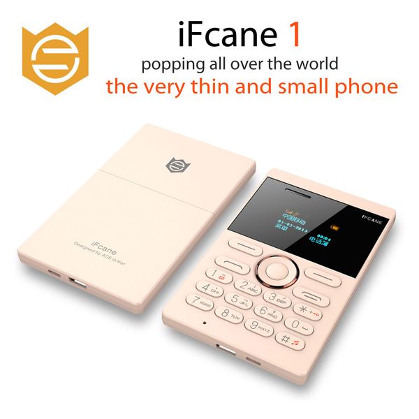 

original ifcane e1 unlock portable small mini card mobile phone with mp3 bluetooth fm 5.8mm ultrathin card mini cell phones