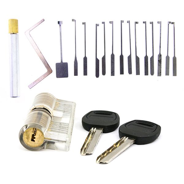 

KABA Dimple Pick Set w/ Clear Dimple Practice Lock Bundle - Starter Lock Pick Training Aid for Dimple Locks