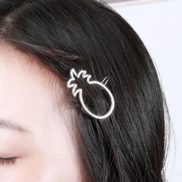 

geometry pineapple golden and sliver metal hair clips