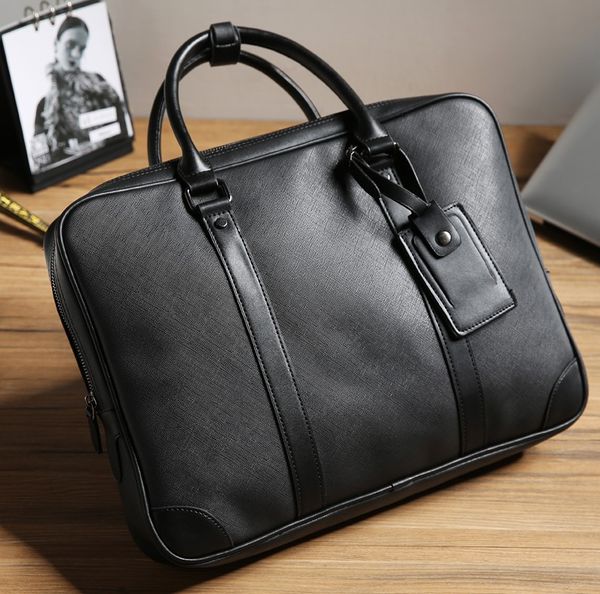 

2018 office man briefcase the single shoulder bag fashion life simple bag dual purpose computer case cross pattern