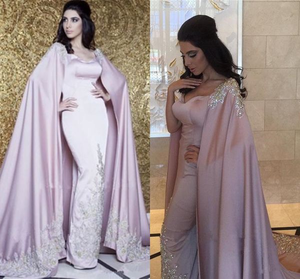 

dubai arabic evening dresses with cape 2018 luxury appliques sparkle crystal sequins lavender caftan kaftan abaya occasion prom formal gown, Black