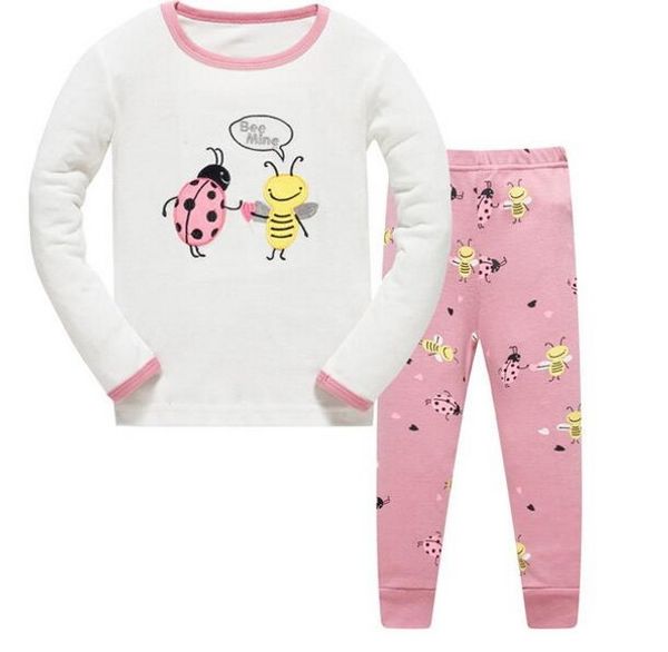 

baby girls boys pajamas clothing set children autumn kids nightwear for 2018 cotton clothes toddler long sleeve sleepwear a80, Blue;red