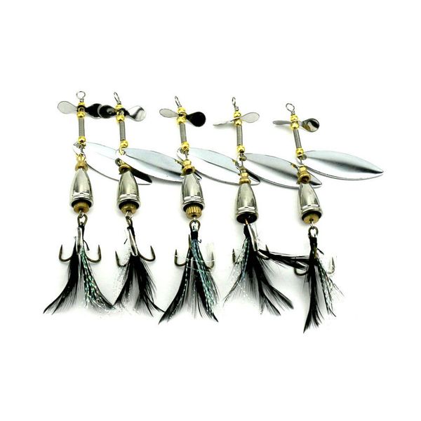 

5pcs spoons fishing kit /trout spinner kit/9.7g metal willow leaf sequins