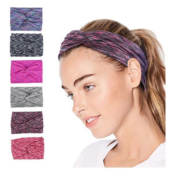 

women headband criss cross head wrap hair band stretchy headwraps yoga running sports hairband for women, Silver