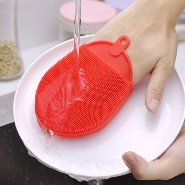 

silicone dish bowl cleaning brushes scouring pad pot pan wash brushes cleaner kitchen accessories dish washing brush kitchen tool