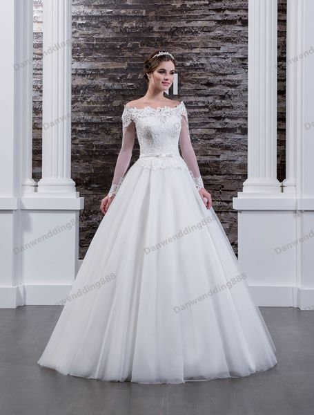 

beauty white tulle sleeves applique a-line garden wedding dresses bridal pageant dresses wedding attire dresses custom size 2-16 zw610107