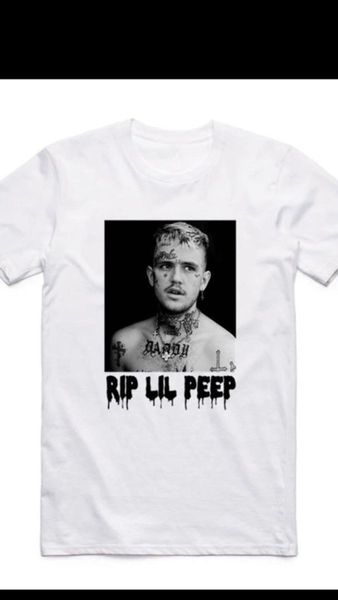 

lil peep t-shirt short sleeve plus size discount new t-shirt, White;black