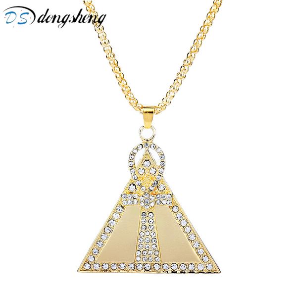 

dongsheng fashion ancient pyramid ankh egyptian cross pendant & chain necklace men/women rhinestone necklaces jewelry-30, Silver