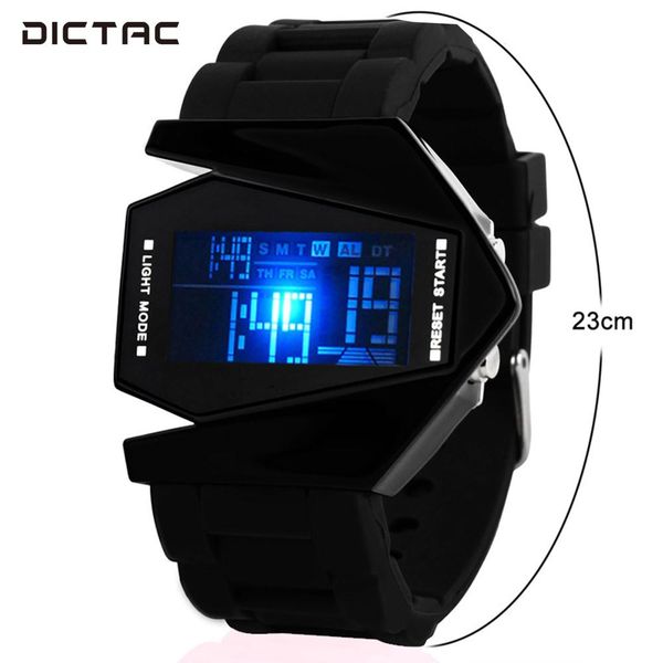 

1pcs electronic wrist watch digital watch aircraft personality design aircraft unique students, Slivery;brown