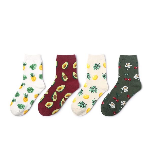 

2018 kassidy's meias listradas mens harajuku tropical fruit banana socks style cotton hip hop fresh men and women socks, Black