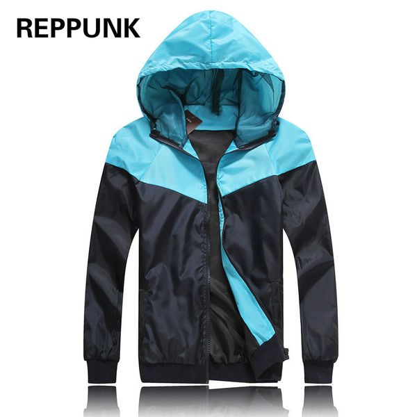 

reppunk 2018new men's stitching jacket casual thin coat oversize fashion soild color simple male quality comfortable clothes, Black;brown