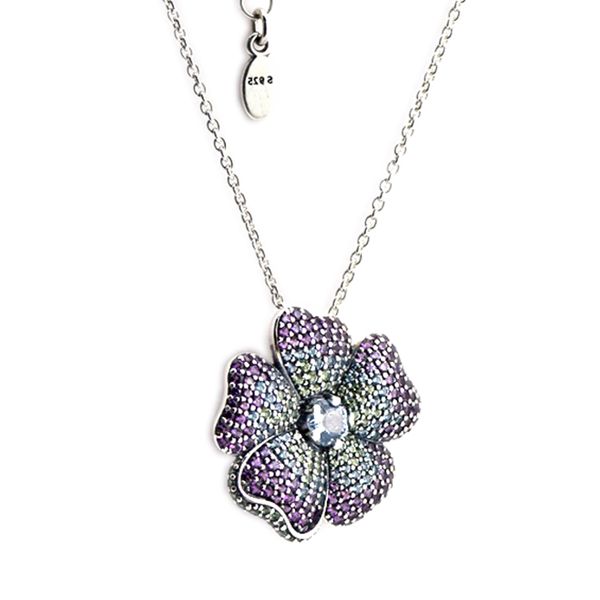 

ckk 925 sterling silver glorious b pendant, multi-colored original jewelry making anniversary gift