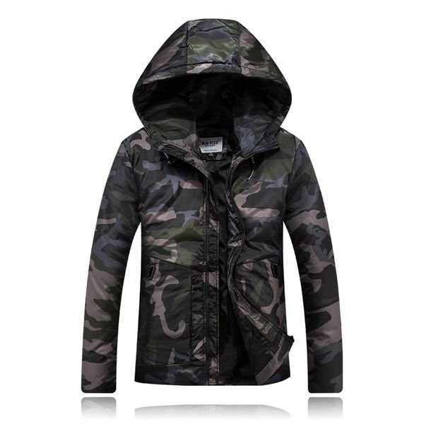 

2018 brand new men's winter jackets fashion camouflage print cotton-padded casual coat waterproof warm wadded jackets outwear, Black