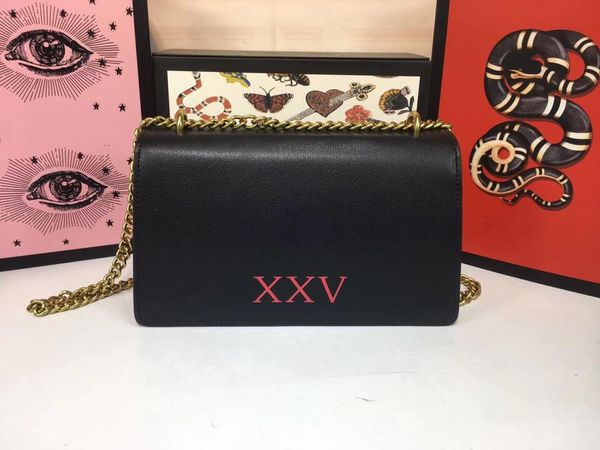

famous insect casual brand women 28cm genuine leather bag luxury designer letter handbags shoulder bags totes gold chain bags #488716