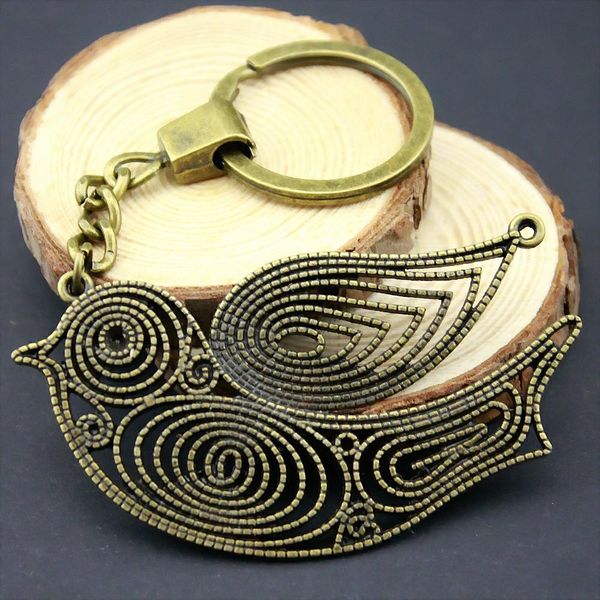 

6 шт. брелок женщины брелки мода брелки для мужчин птица 70x37mm, Slivery;golden