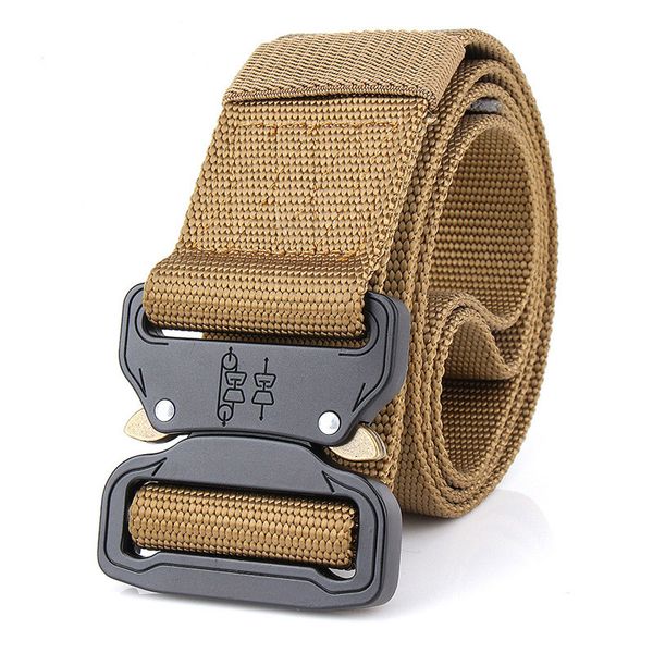 

tactical belt 4.5cm*125cm metal insert buckle training nylon belts for men male strap on sale, Black;gray