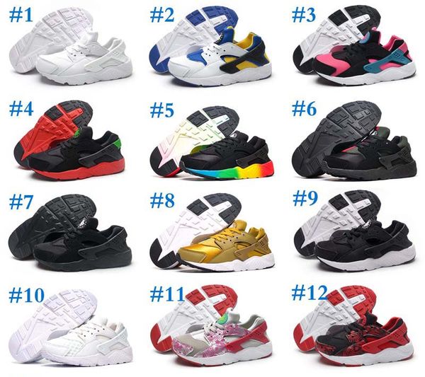 

Monica89 Black Red Air Huaraches Kids Кроссовки для мальчиков Девочки Белые синие кроссовки Huarache Детские тренеры Спортивная обувь Размер 11C-3Y
