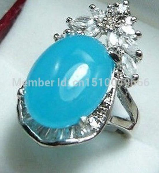 

>>stunning oval & crystal ring 6-9#, Silver