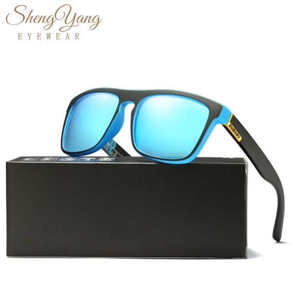 

shengyang sport polarized sunglasses women men brand designer spuare mirrored uv400 sun glasses with case gafas de sol masculino, White;black