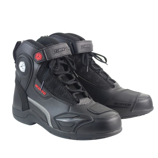 

scoyco mbt015 moto racing leather motorcycle boots shoes motorbike riding sport road speed professional botas men women black