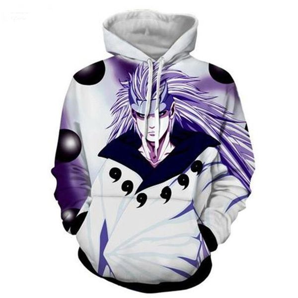 

новые моды для мужчин / женщин аниме наруто 3d смешно печатных crewneck толстовка толстовки мода повседневная толстовки h279, Black